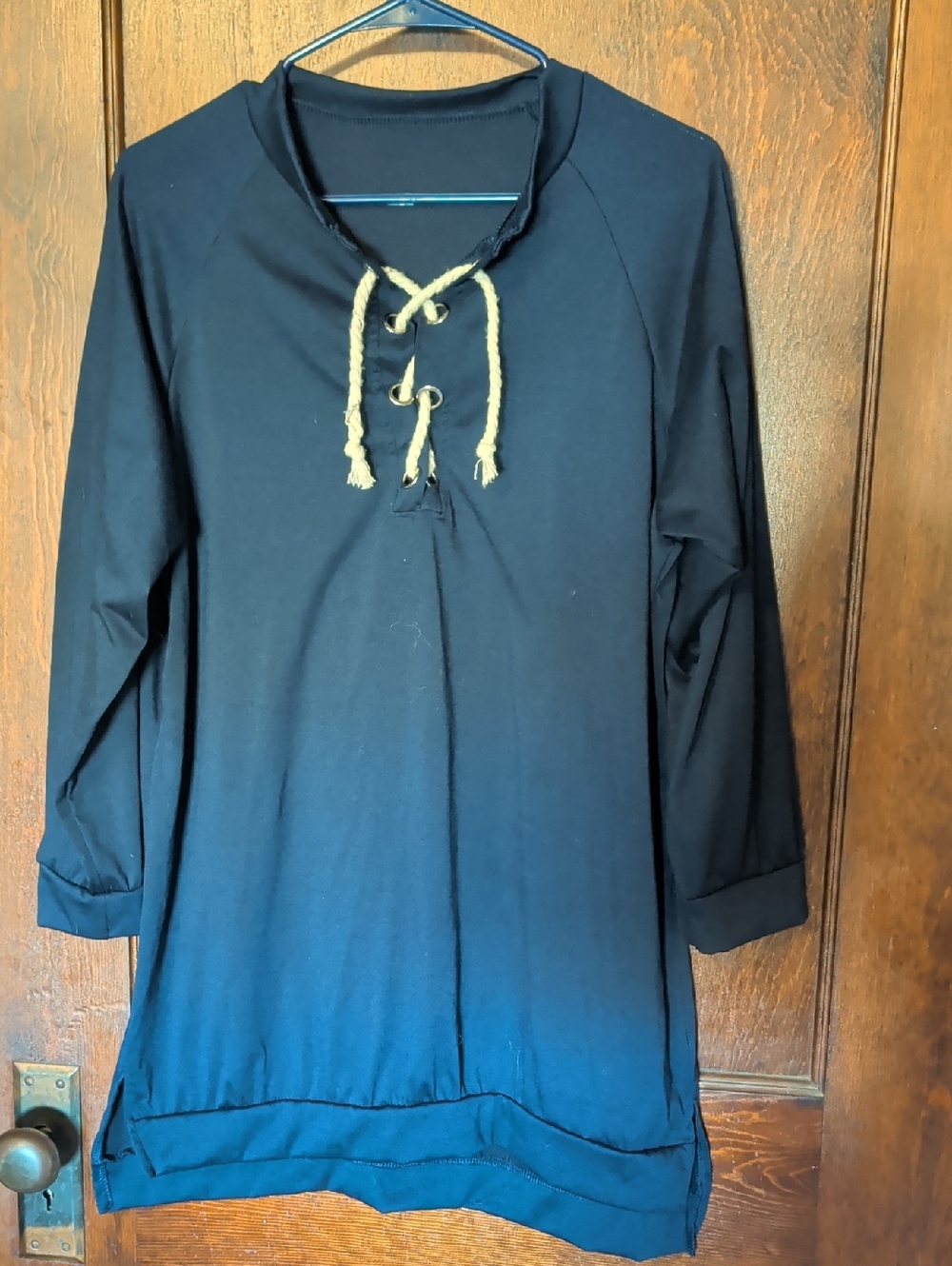 Navy Blue Midi Dress with Rope Tie